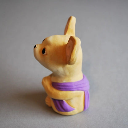 城南窯 - 犬の佛像 - 短毛吉娃娃・奶油色・合掌印 ♪︎