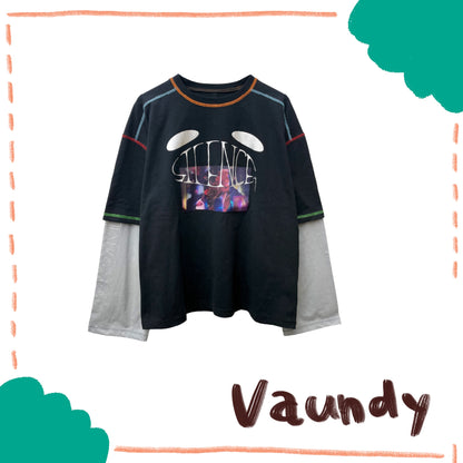 🍥 Vaundy - "SILENCE" - Logo Layered T-shirt［Black］ ♪︎