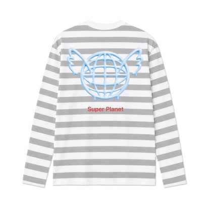 ⭐ YOASOBI - 超惑星 - 條紋長袖T White×Gray ♪︎ - 【長期預購-11月下旬】