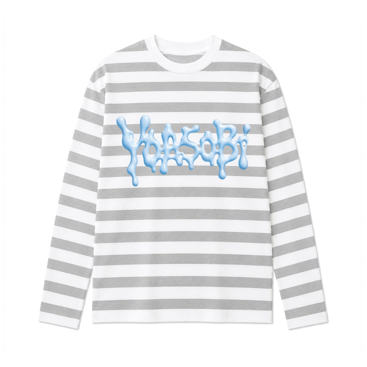 ⭐ YOASOBI - 超惑星 - 條紋長袖T White×Gray ♪︎ - 【長期預購-11月下旬】