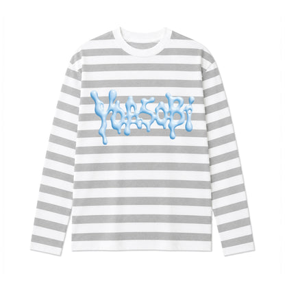 ⭐ YOASOBI - 超惑星 - 條紋長袖T White×Gray ♪︎ - 【長期預購-11月下旬】