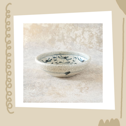 喜多窯霞仙 - 繪瀨戶 - 陶胎染付玉緣鉢6寸 ♪︎