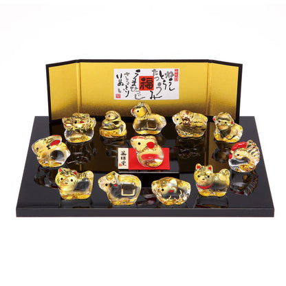 中外陶園– 藥師窯 - 彩繪招福玻璃十二支擺飾 ♪