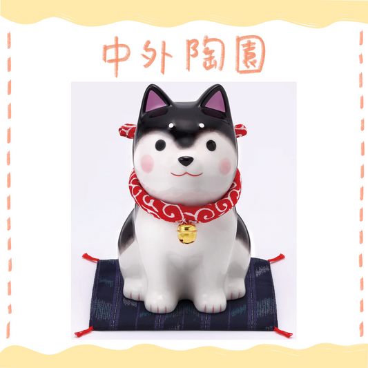 中外陶園– 藥師窯 - 狗勾日和坐姿柴犬 - 黑柴 (大) ♪