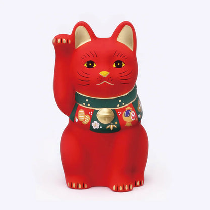 中外陶園– 藥師窯 - 福づくし招財貓 - (紅･小) ♪