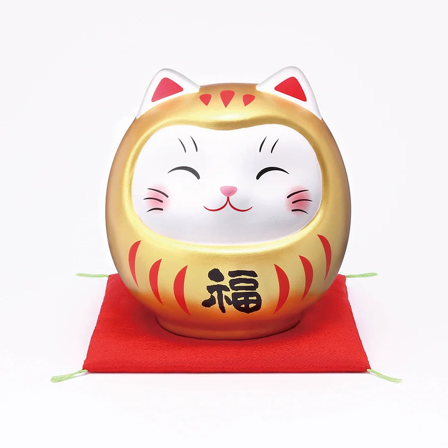 中外陶園– 藥師窯 - 彩繪開運貓達摩存錢筒 - 金福 ♪
