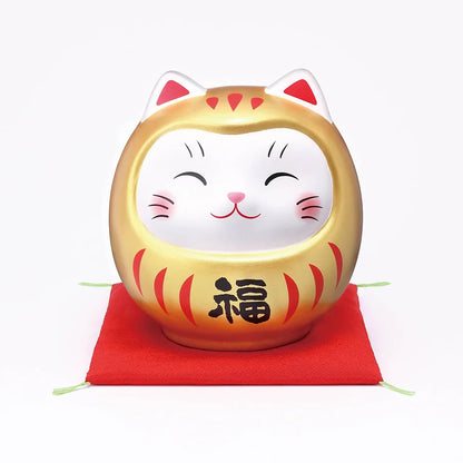 中外陶園– 藥師窯 - 彩繪開運貓達摩存錢筒 - 金福 ♪