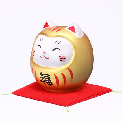 中外陶園– 藥師窯 - 彩繪開運貓達摩存錢筒 - 金福 ♪