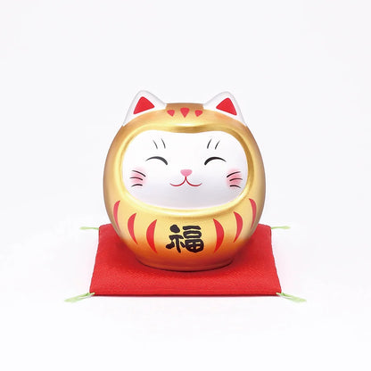 中外陶園– 藥師窯 - 彩繪開運貓達摩存錢筒 - 金福 ♪