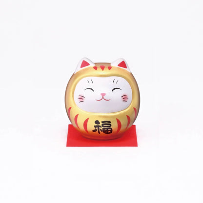 中外陶園– 藥師窯 - 彩繪開運貓達摩存錢筒 - 金福 ♪