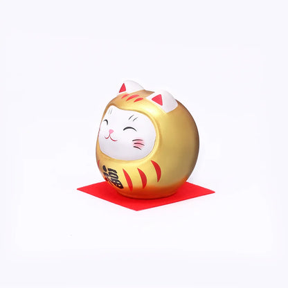 中外陶園– 藥師窯 - 彩繪開運貓達摩存錢筒 - 金福 ♪