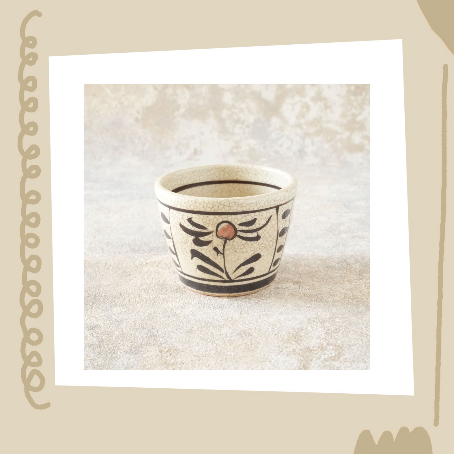 喜多窯霞仙 - 繪瀨戶 - 赤繪豬口杯 ♪︎