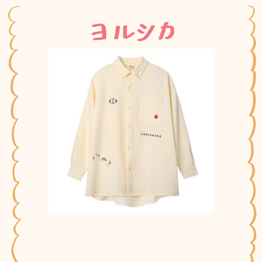 🌙 YORUSHIKA - 第一人稱 - 長版襯衫A(象牙白) ♪︎