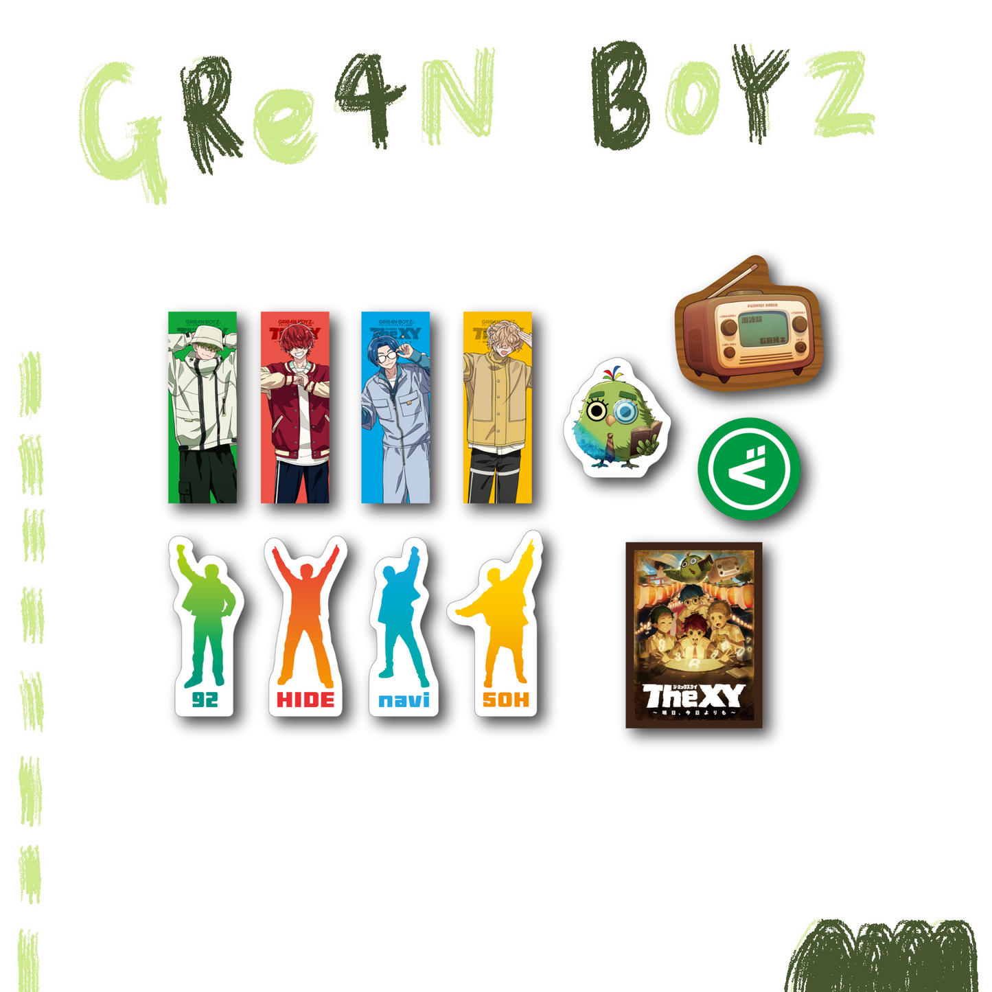 🦷 GRe4N BOYZ - 2025 ❛THE XY❜ 巡迴周邊第2彈 - 案件 (A)小貼紙組 ♪︎