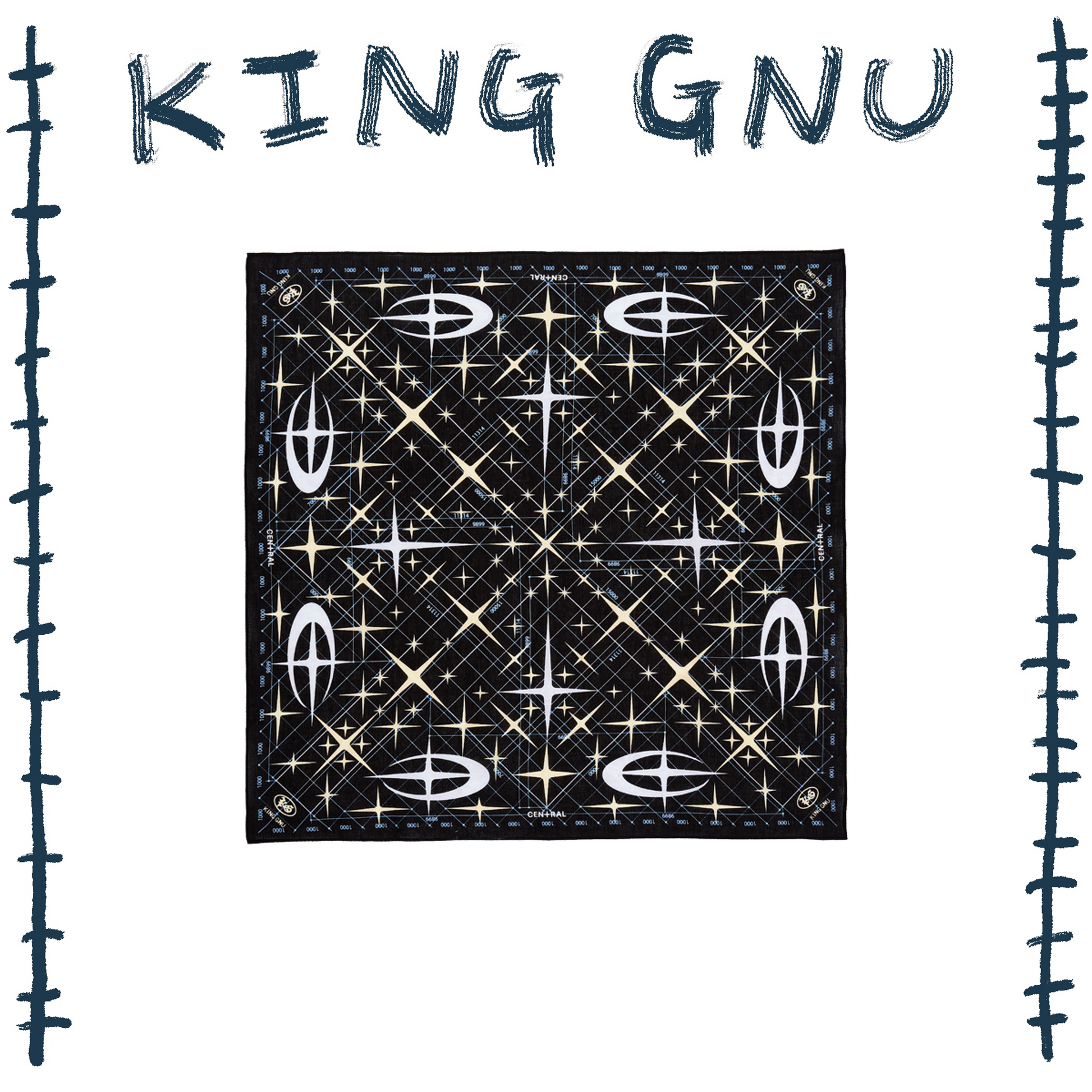 👑🐂 King Gnu - CEN+RAL Tour 2026 - CEN+RAL 方巾(BLACK 👑🐂 King Gnu - CEN+RAL Tour 2026 - CEN+RAL 方巾(BLACK