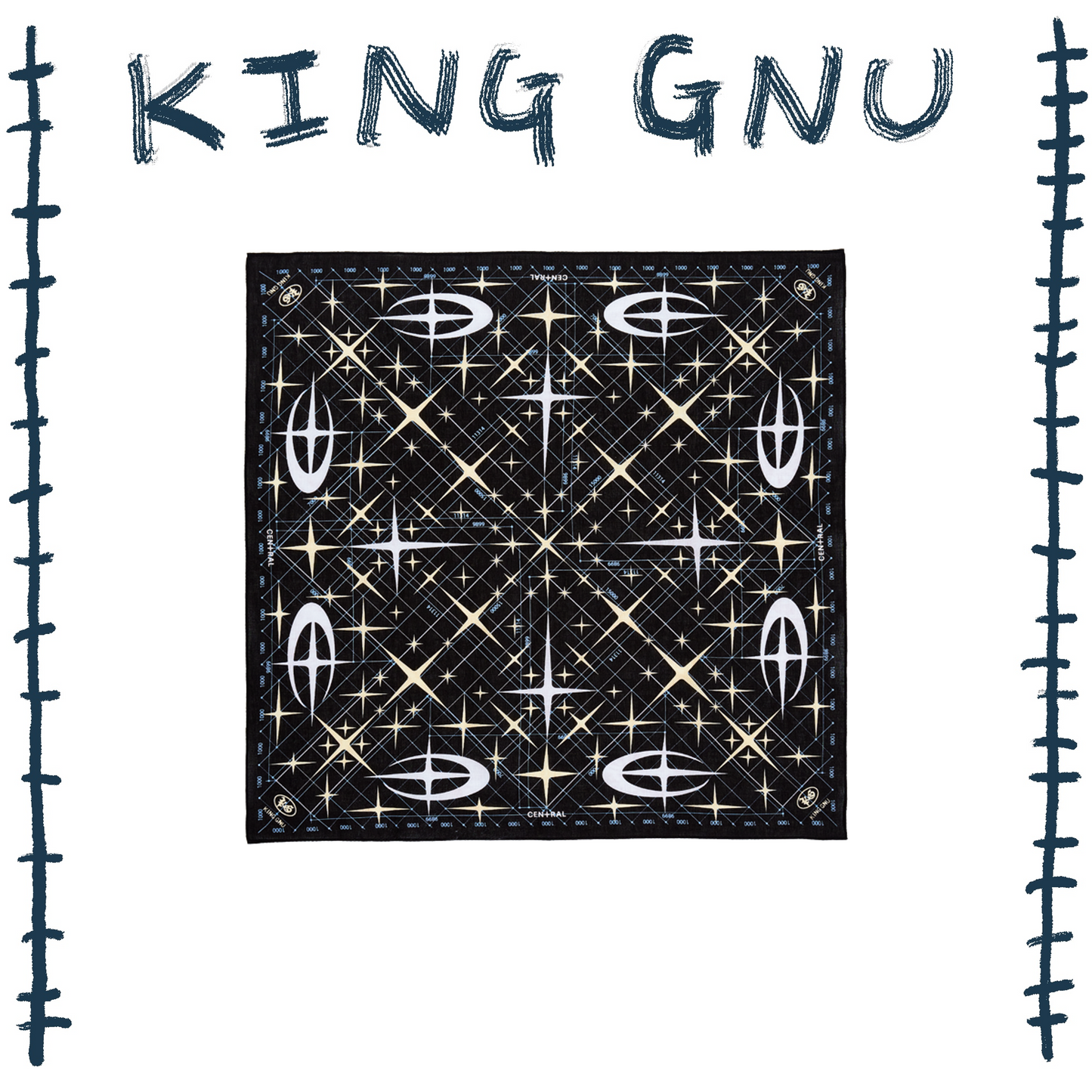 👑🐂 King Gnu - CEN+RAL Tour 2026 - CEN+RAL 方巾 (BLACK) ♪︎ - 【長期預購-202607】
