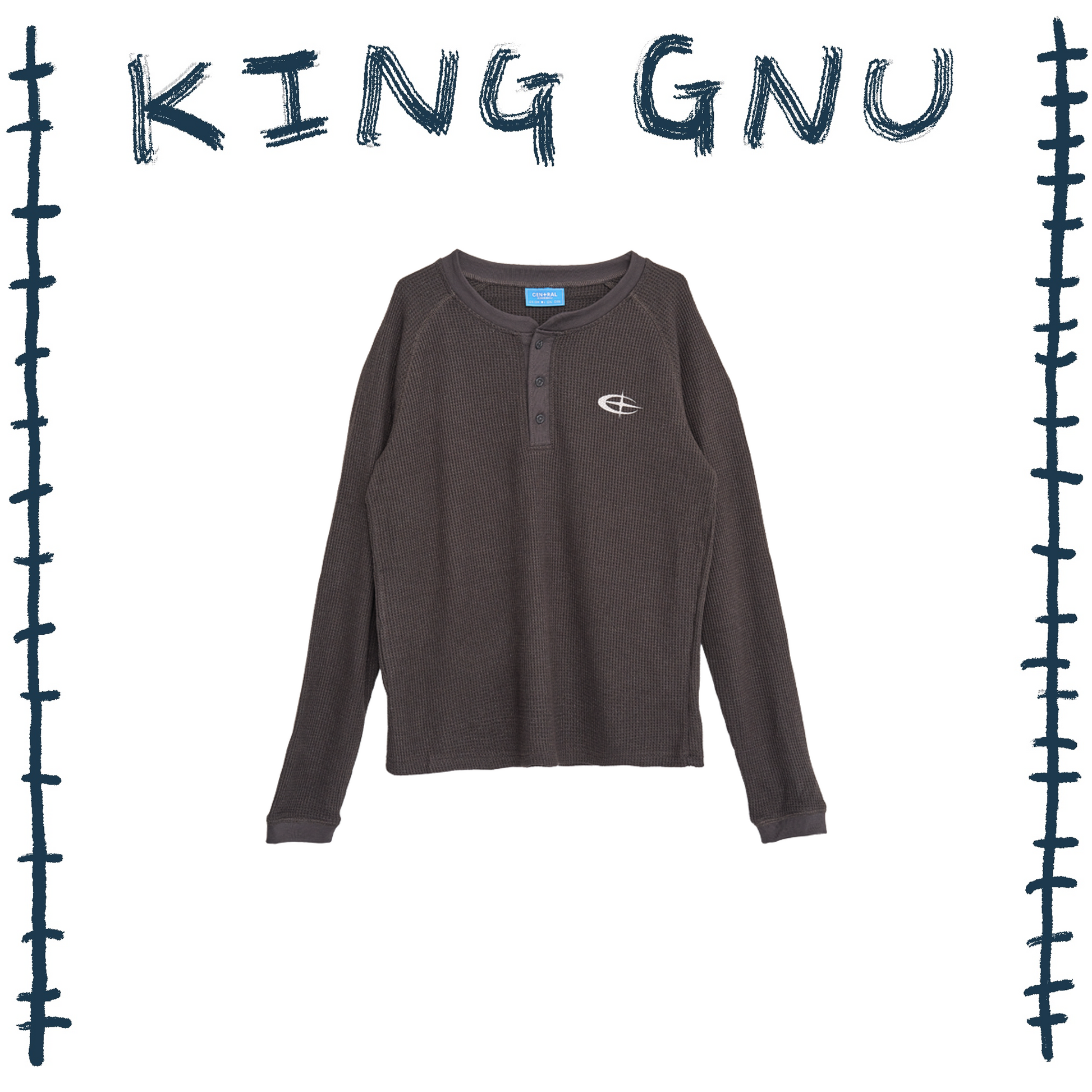 CEN+RAL WUFFLE L/S TEE チャコール M 👑🐂 King Gnu - CEN+RAL Tour 2026 - CEN+RAL WUFFLE L/S TEE