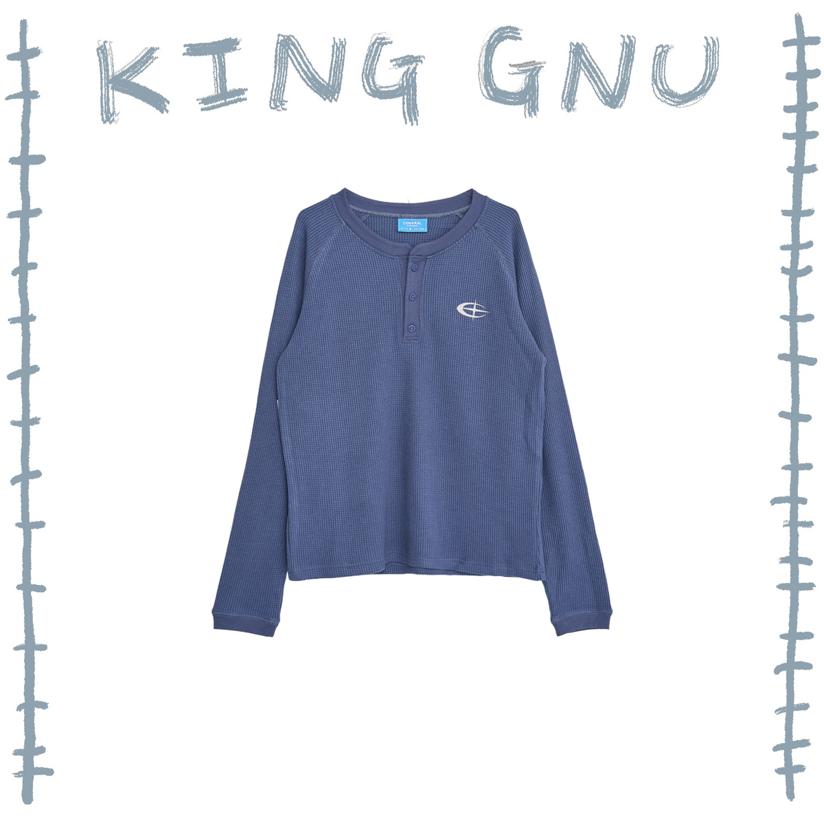 👑🐂 King Gnu - CEN+RAL Tour 2026 - CEN+RAL WUFFLE L/S TEE (BLUE 👑🐂 King Gnu - CEN+RAL Tour 2026 - CEN+RAL WUFFLE L/S TEE (BLUE