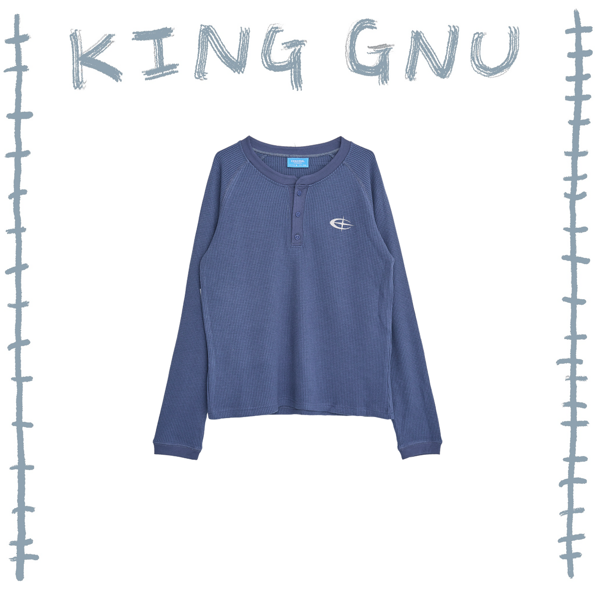 👑🐂 King Gnu - CEN+RAL Tour 2026 - CEN+RAL WUFFLE L/S TEE (BLUE