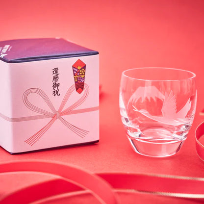太武朗工房 - 富士山與鶴 - 冷酒杯 透明 ♪︎