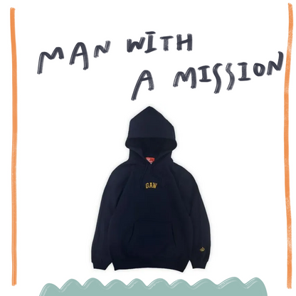 🐺 MAN WITH A MISSION - GAW刺繡帽T (海軍藍) ♪︎