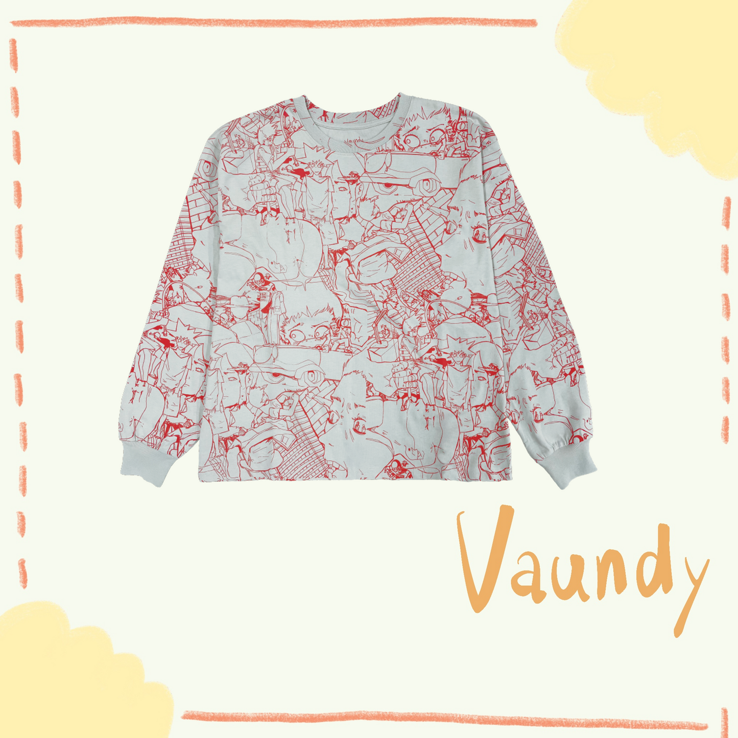 🍥 Vaundy - 塗鴉長袖T-Shirt ♪︎