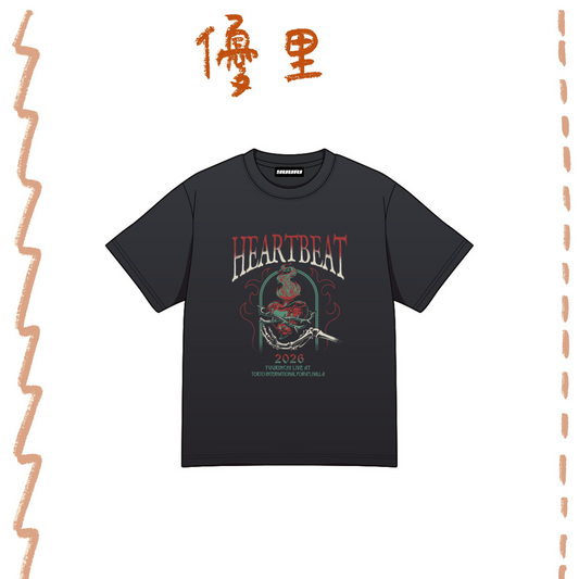 🌪️ 優里 - 優里家LIVE 2026 5th Anniversary - HEARTBEAT T-Shirts ♪︎