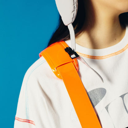 🍥 Vaundy - "SILENCE" - Patent Leather Shoulder Bag［Orange］ ♪︎