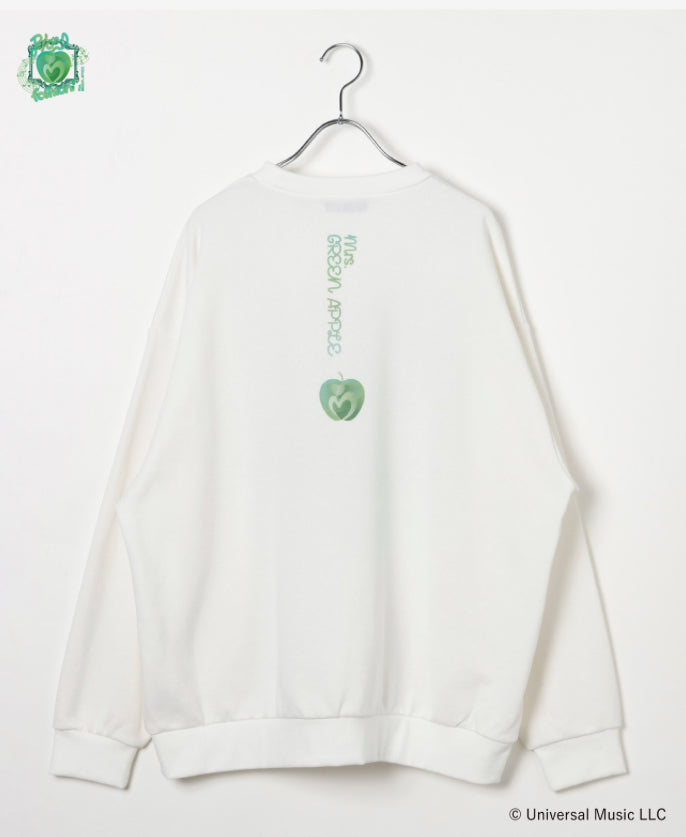 🍏 Mrs. GREEN APPLE - Mrs. GREEN APPLE × and ST - Oversized Sweatshirt  / White ♪︎ - 【中期預購-202604】