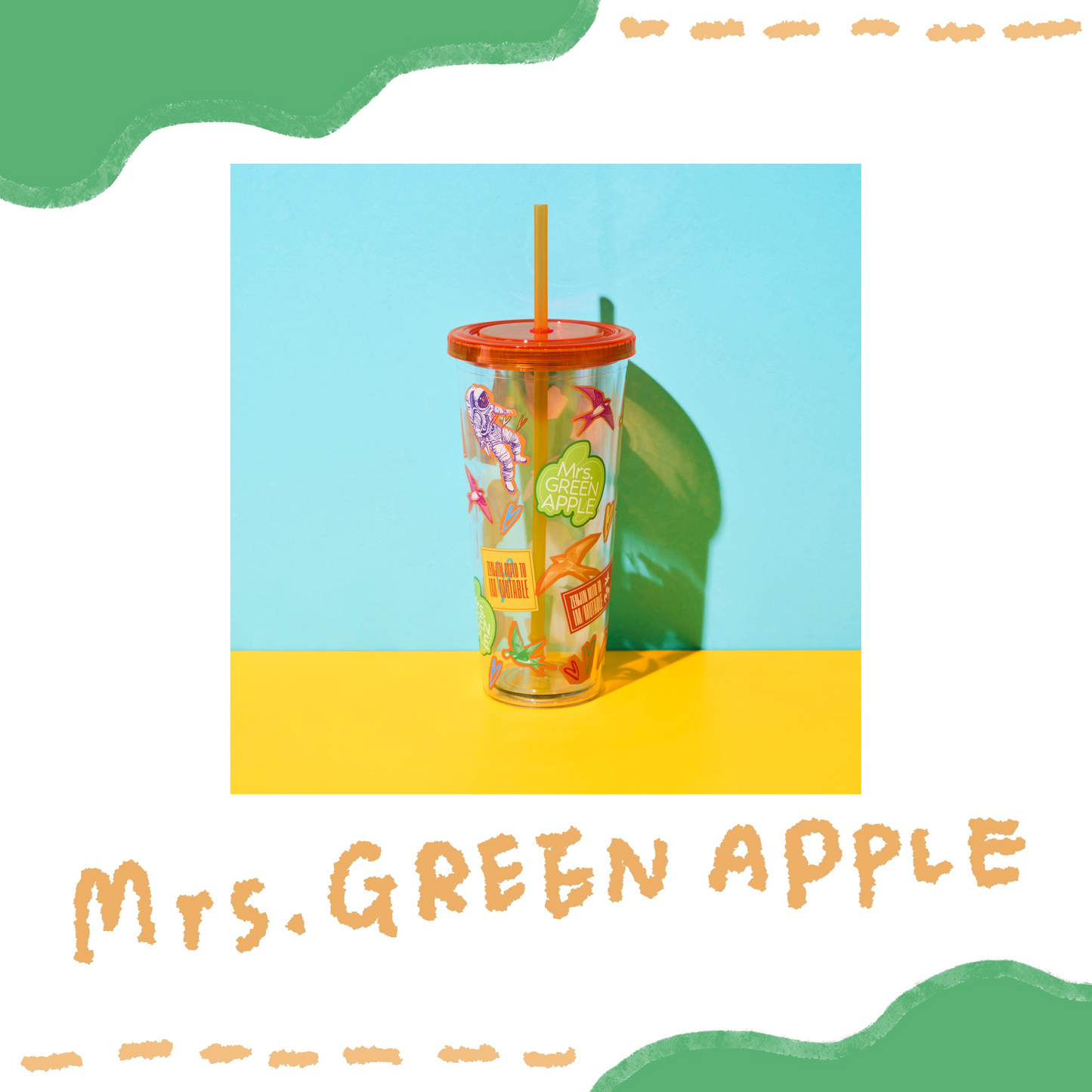 🍏 Mrs. GREEN APPLE - ≪ゼンジン未到とイ/ミュータブル〜間奏編〜≫ - IM/MUTABLE 透明隨行杯 / Orange ♪︎ - 【長期預購-10月下旬】