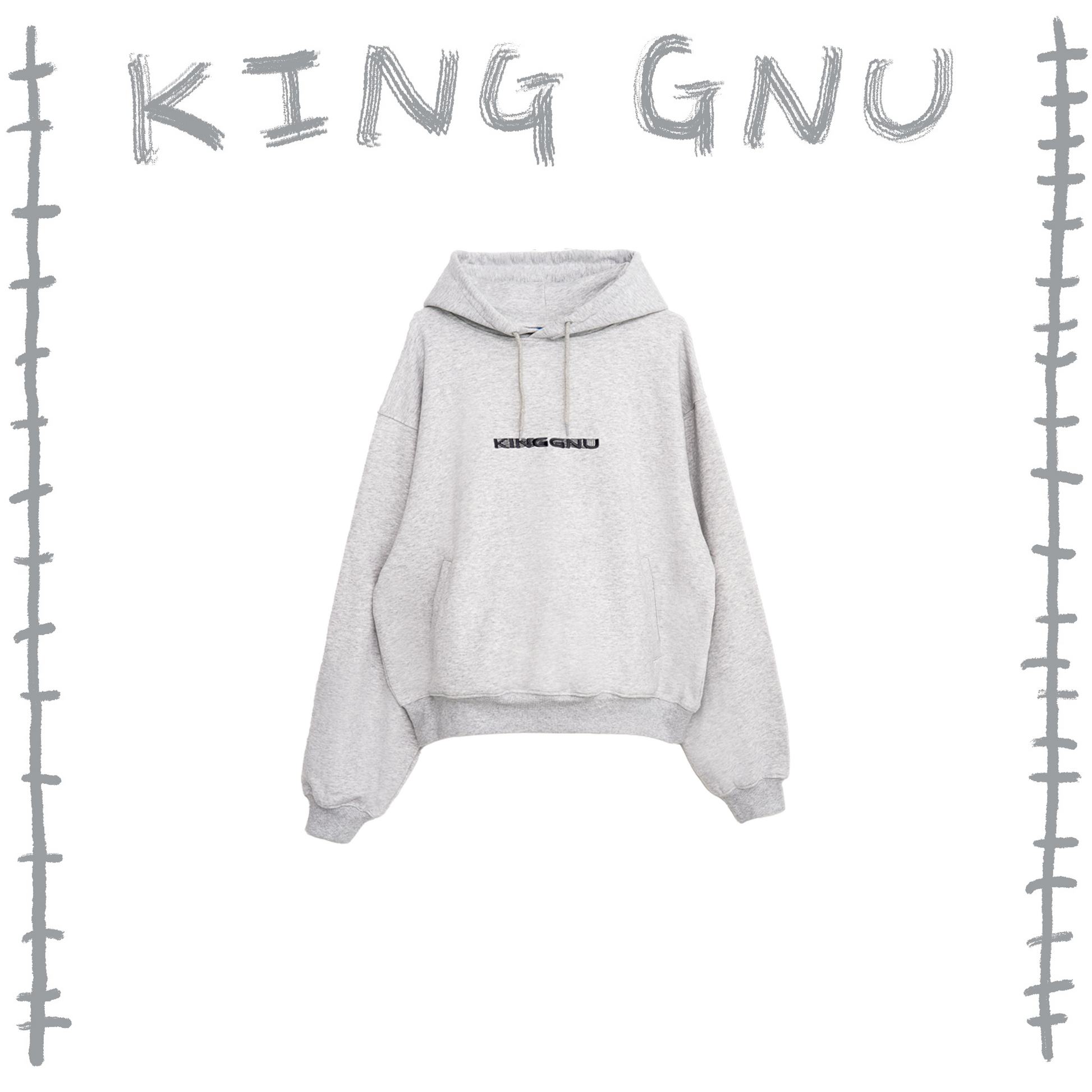 👑🐂 King Gnu - CEN+RAL Tour 2026 - KG IS DEAD HOODIE (GRAY