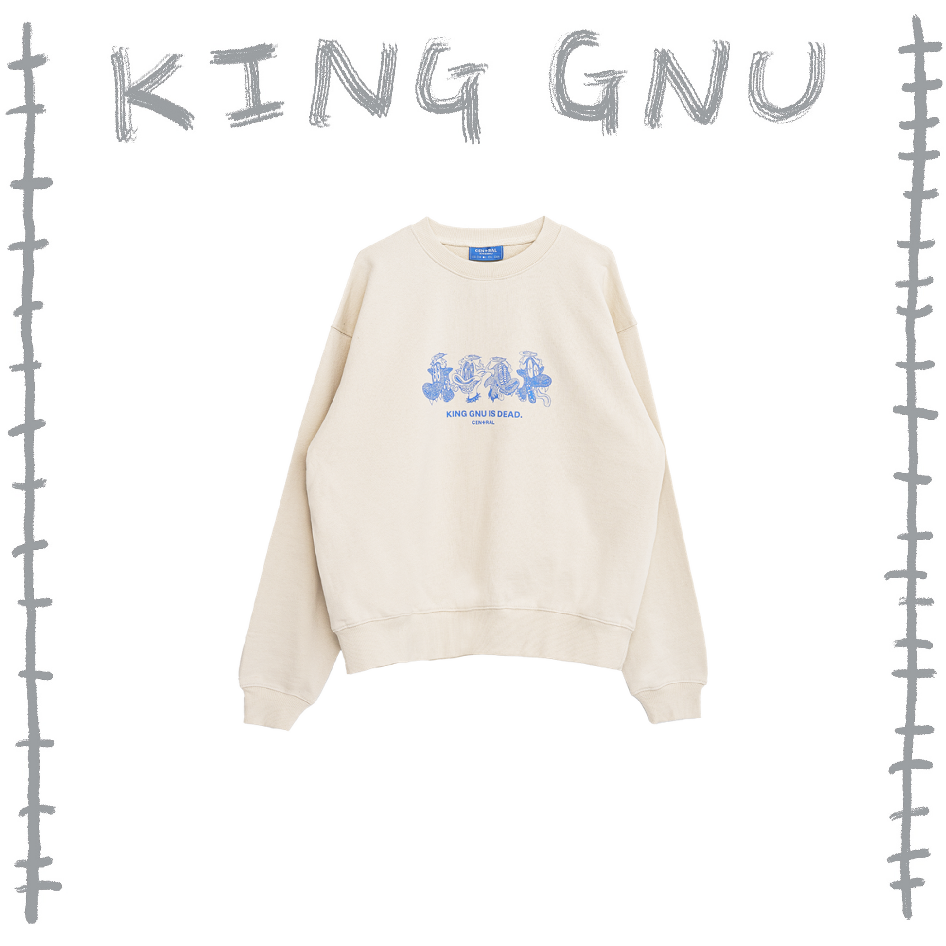 👑🐂 King Gnu - CEN+RAL Tour 2026 - KG IS DEAD SWEATSHIRT (IVORY