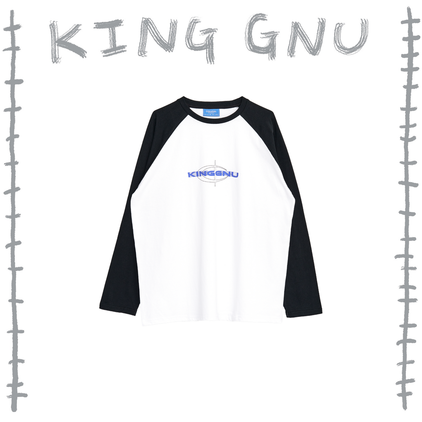 👑🐂 King Gnu - CEN+RAL Tour 2026 - KING GNU L/S RAGLAN (WHITE x 👑🐂 King Gnu - CEN+RAL Tour 2026 - KING GNU L/S RAGLAN (WHITE x