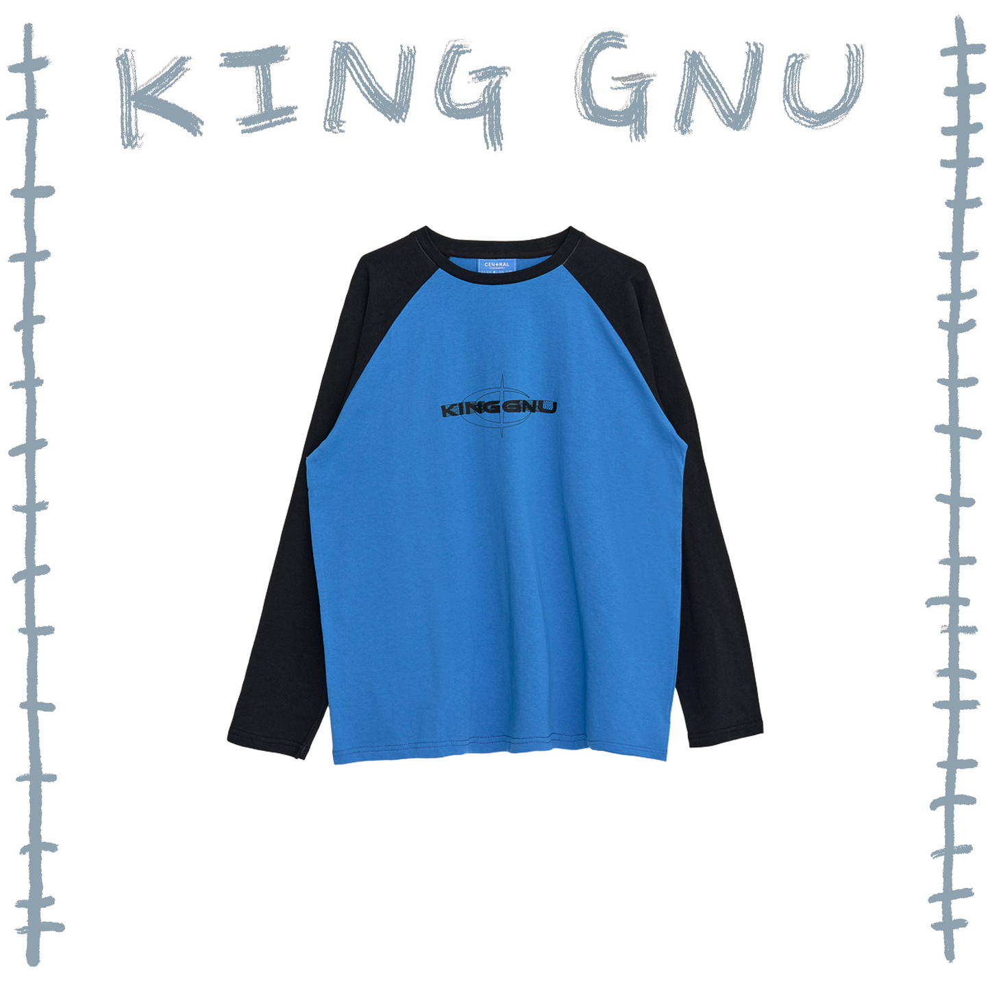 👑🐂 King Gnu - CEN+RAL Tour 2026 - KING GNU L/S RAGLAN (BLUE x SUMI BLACK) ♪︎ - 【長期預購-202607】
