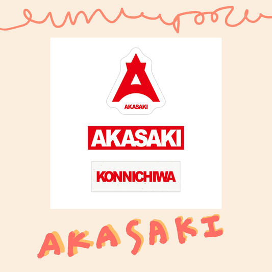 🟥 AKASAKI - 「KONNICHIWA」 - 貼紙組 ♪︎