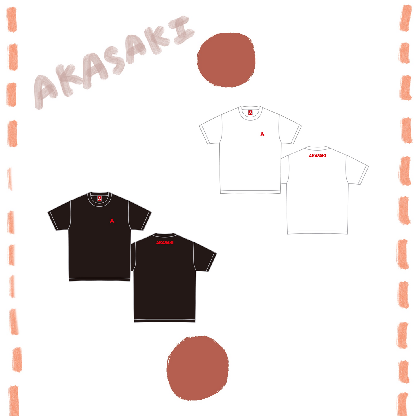 🟥 AKASAKI - 「KONNICHIWA」 - T-Shirt ♪︎
