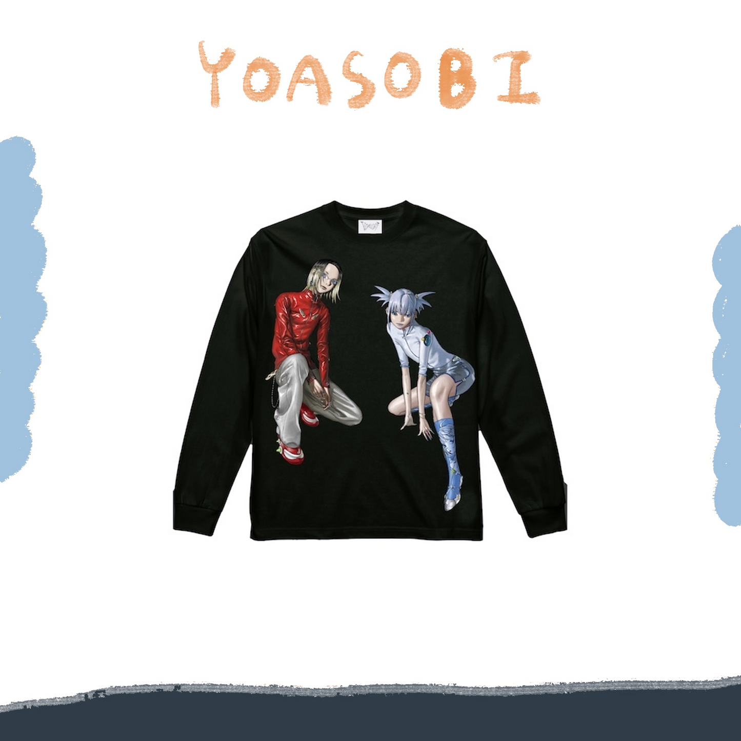 ⭐ YOASOBI - Long Sleeve Tee (Black) ♪︎