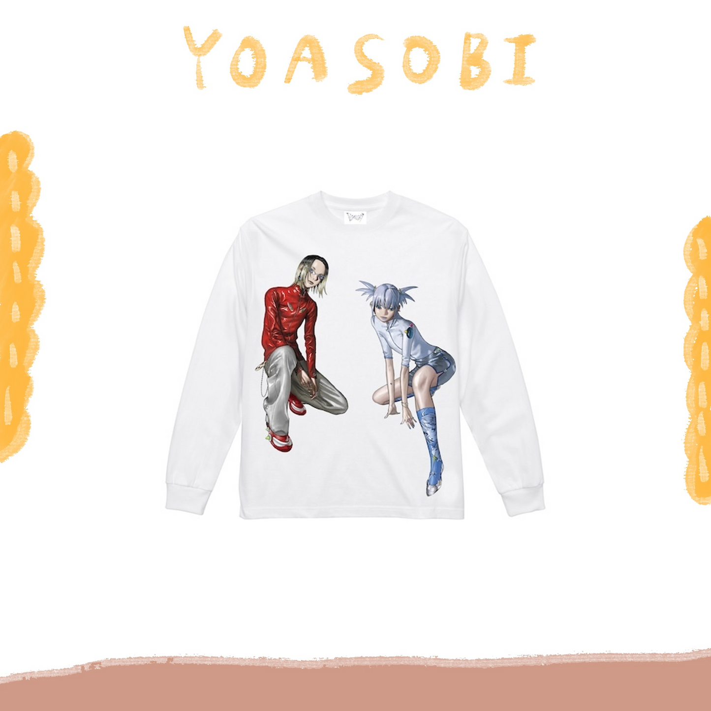 ⭐ YOASOBI - Long Sleeve Tee (White) ♪︎