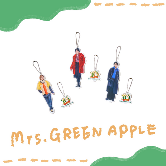 🍏 Mrs. GREEN APPLE - MAGICAL 10 YEARS LANDMARK - 壓克力立牌鑰匙圈 (3件組) ♪︎ - 【中期預購-12月中旬】