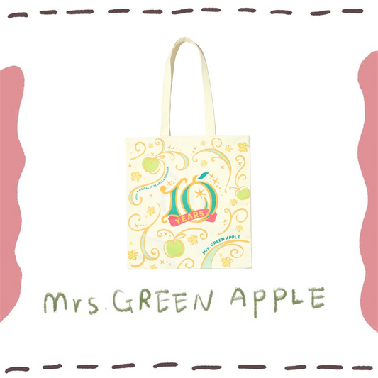 🍏 Mrs. GREEN APPLE - MAGICAL 10 YEARS LANDMARK - 托特包 / 白色 ♪︎ - 【中期預購-12月中旬】