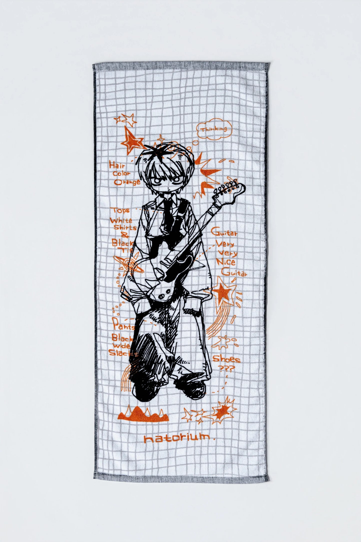 🎧 natori - ONE-MAN LIVE TOUR「行進」 - "March" Face Towel White×Orange ♪︎