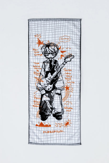 🎧 natori - ONE-MAN LIVE TOUR「行進」 - "March" Face Towel White×Orange ♪︎
