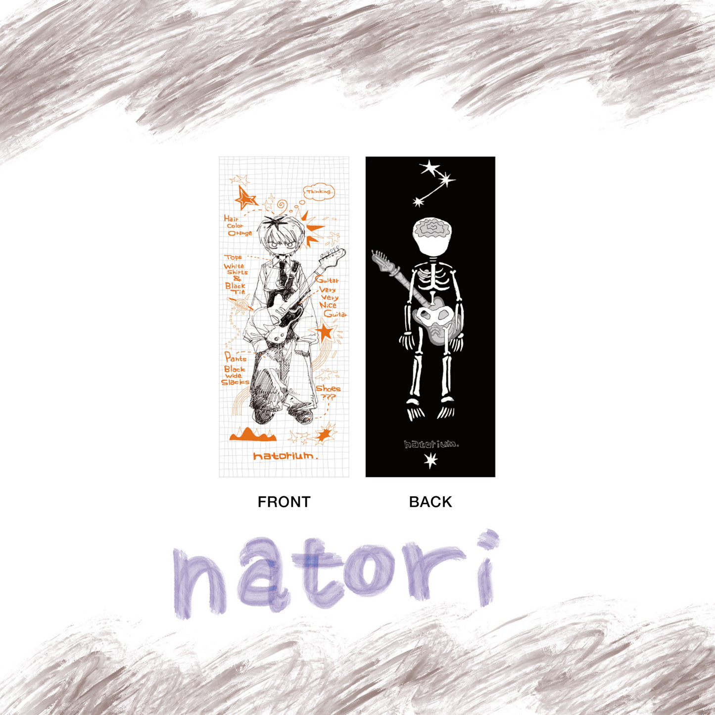 🎧 natori - ONE-MAN LIVE TOUR「行進」 - "March" Face Towel White×Orange ♪︎