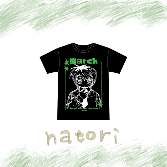 🎧 natori - ONE-MAN LIVE TOUR「行進」 - "March" S/S Tee Black ♪︎　