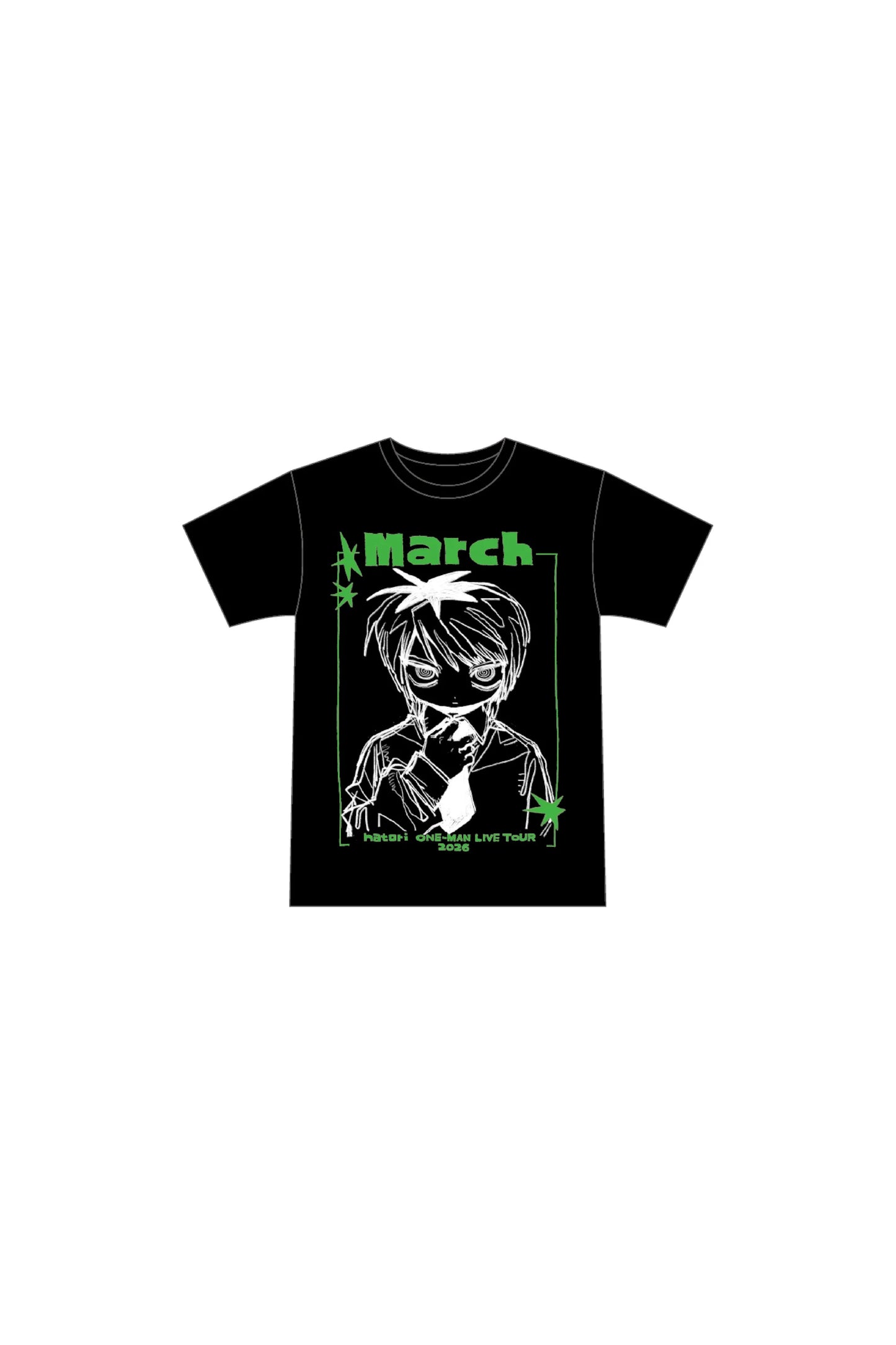 🎧 natori - ONE-MAN LIVE TOUR「行進」 - "March" S/S Tee Black ♪︎　