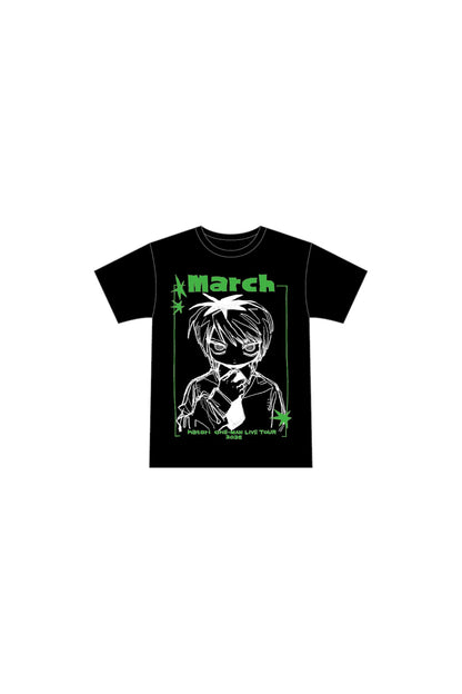 🎧 natori - ONE-MAN LIVE TOUR「行進」 - "March" S/S Tee Black ♪︎　