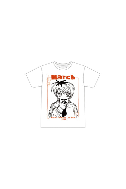 🎧 natori - ONE-MAN LIVE TOUR「行進」 - "March" S/S Tee White ♪︎