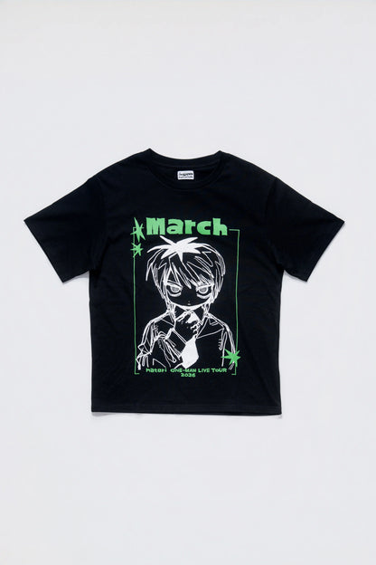 🎧 natori - ONE-MAN LIVE TOUR「行進」 - "March" S/S Tee Black ♪︎　