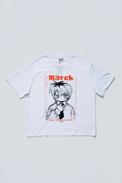 🎧 natori - ONE-MAN LIVE TOUR「行進」 - "March" S/S Tee White ♪︎