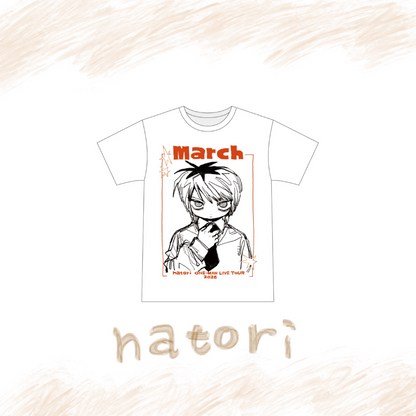 🎧 natori - ONE-MAN LIVE TOUR「行進」 - "March" S/S Tee White ♪︎